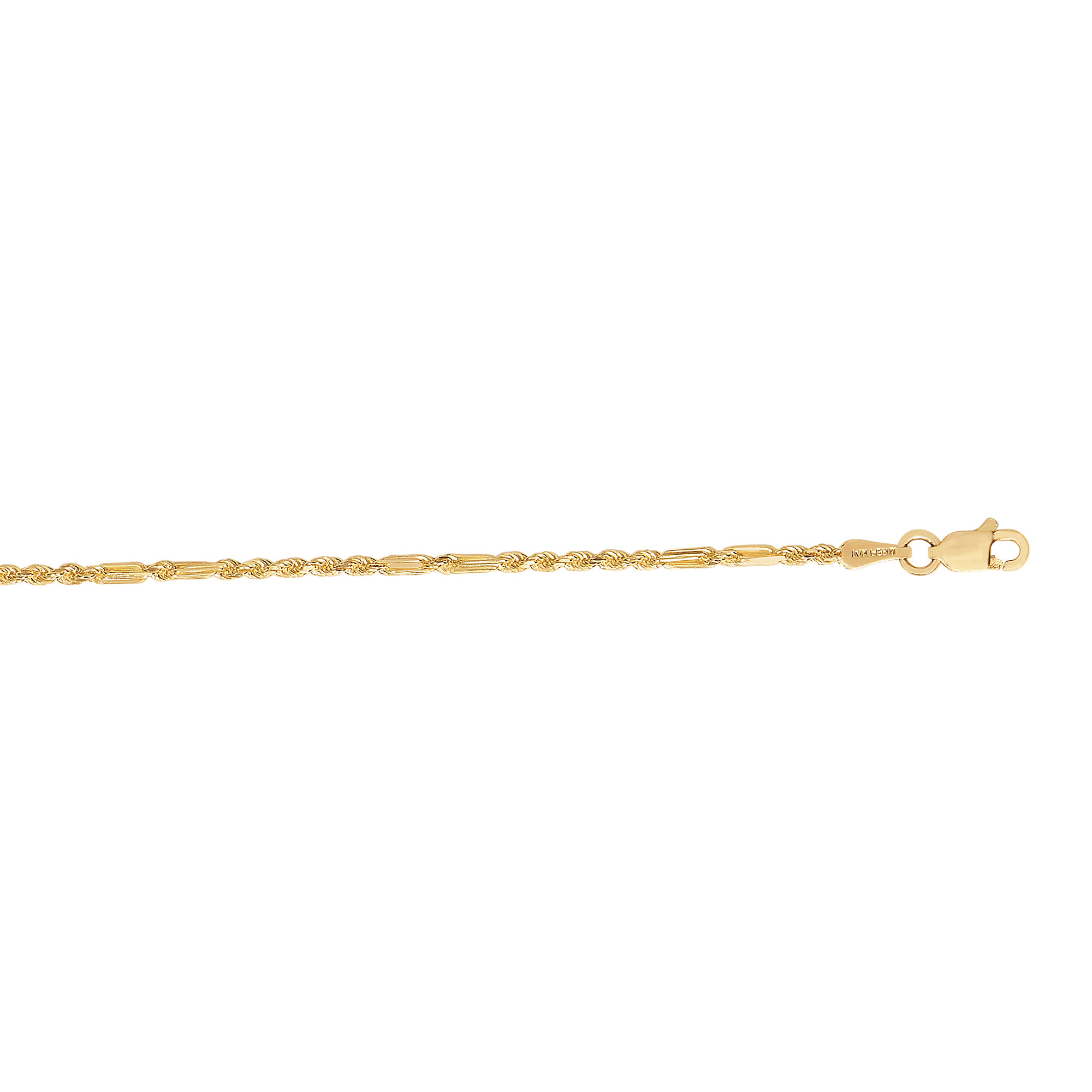 Solid 14k Gold Rope Chain Womens Milano 