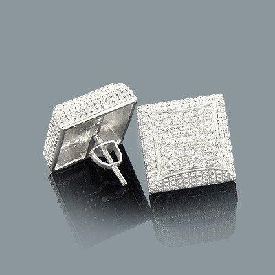 Mens Silver Bling Lab Created Diamond Studs Earrings at Rs 6000/unit in  Surat