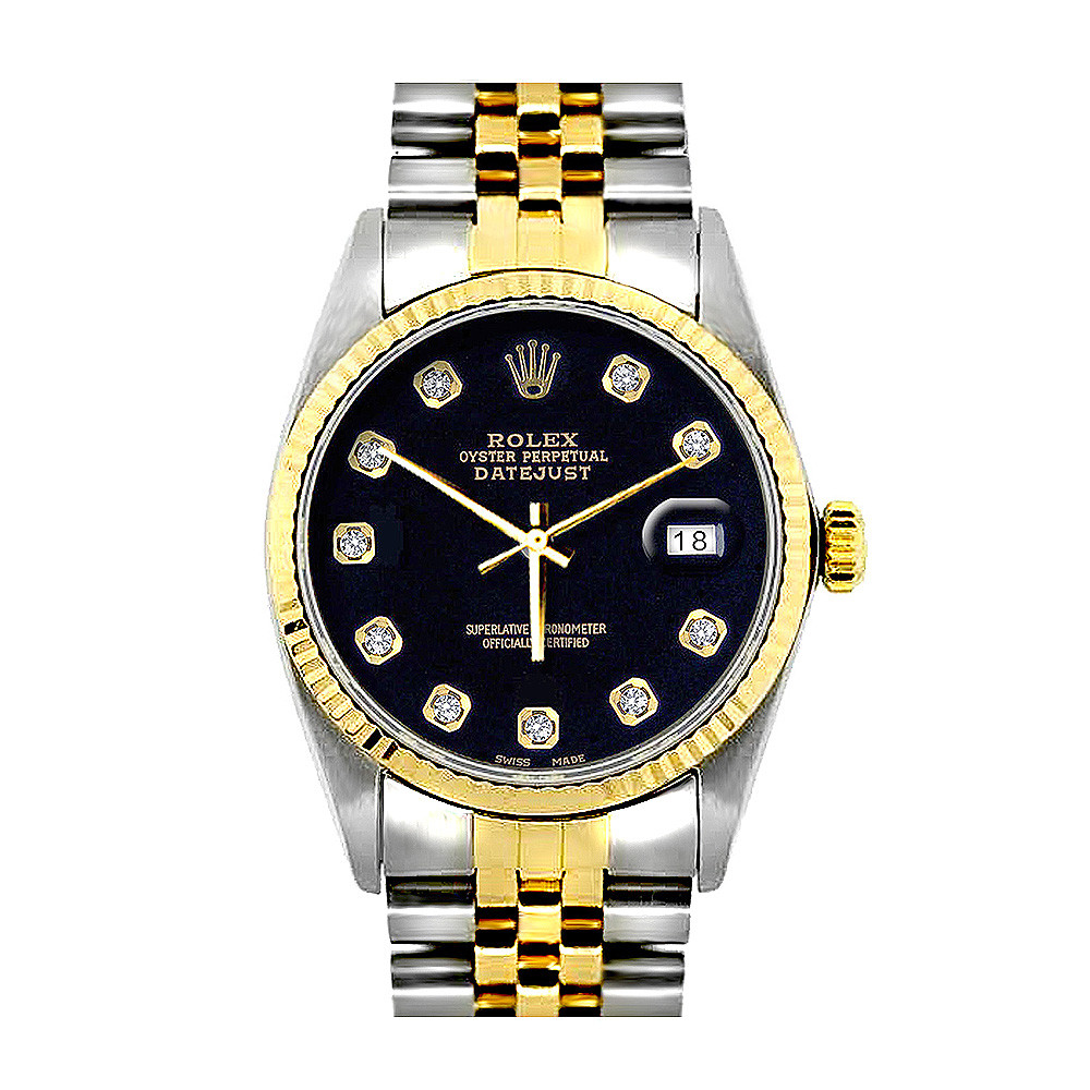 Diamond Rolex Datejust Watch Oyster Perpetual 18k Gold ...