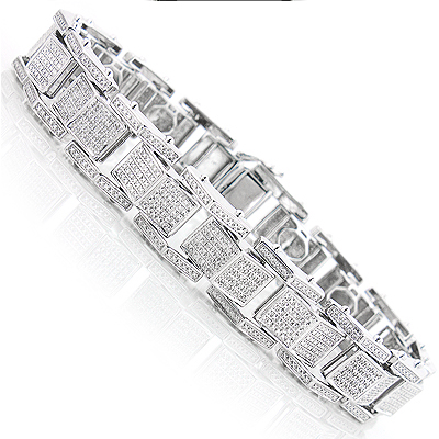 Buy 18Kt Gents Diamond Link Bracelet 178VG488 Online from Vaibhav Jewellers
