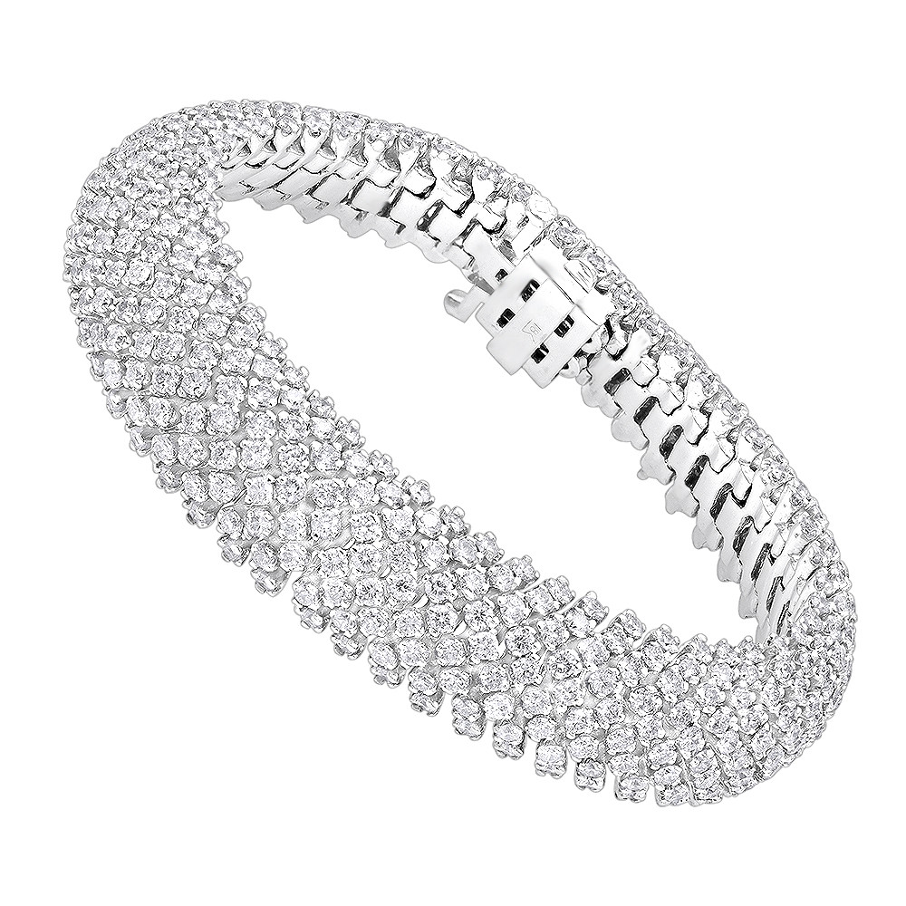 18k Gold Womens Diamond Bracelet 14.6ct 