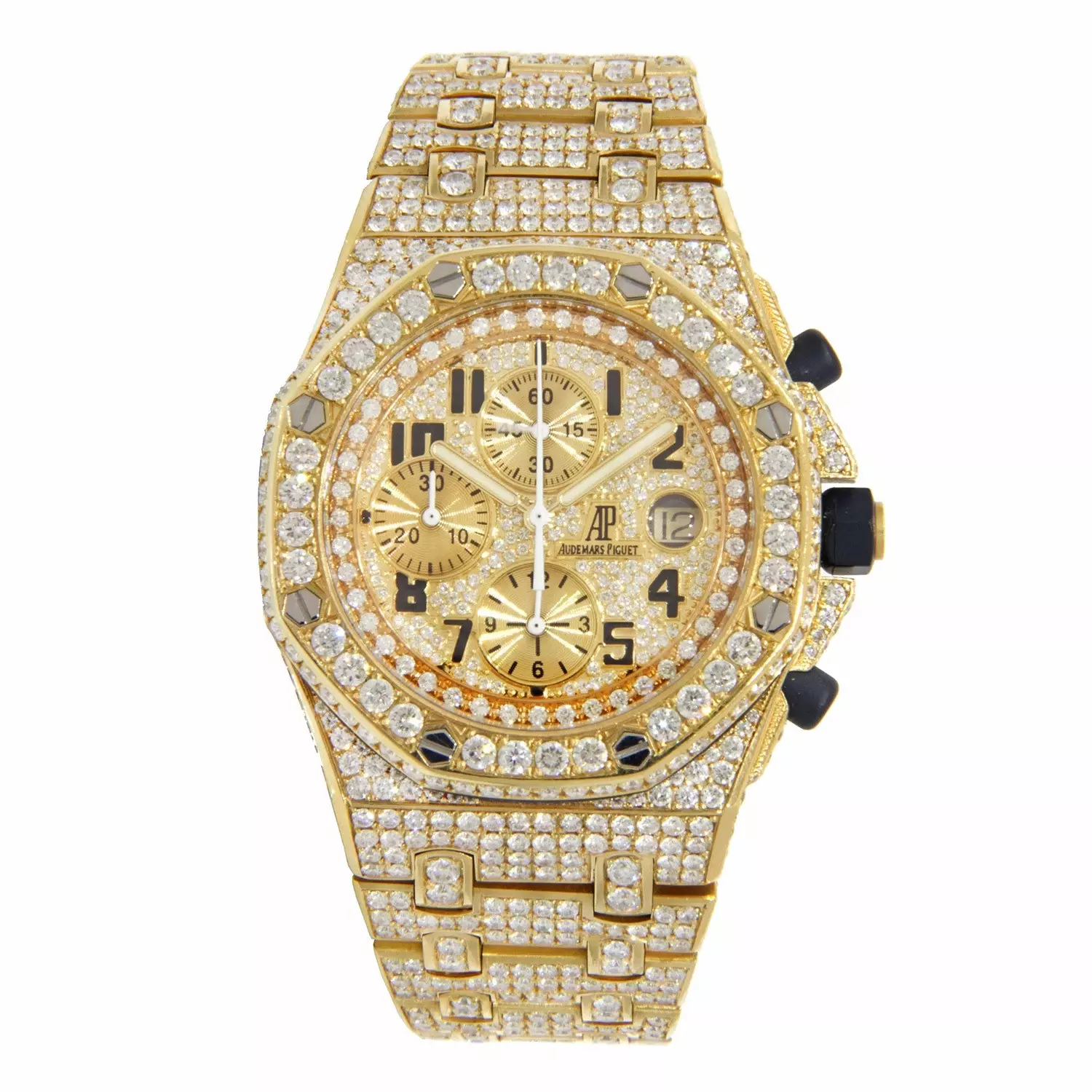 Iced Out Diamond AP Watch Royal Oak Offshore 28.5ct - Ice Storm Gems