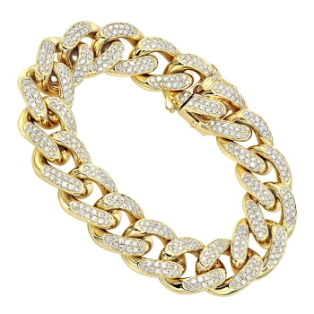 cuban link bracelet with diamonds